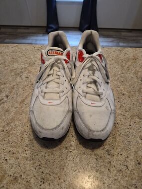 Nike Air Max Men’s White and Red Athletic Sneakers